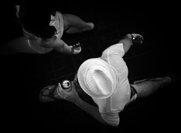Photograph Juan Luis Duran Beer Can Hat on One Eyeland